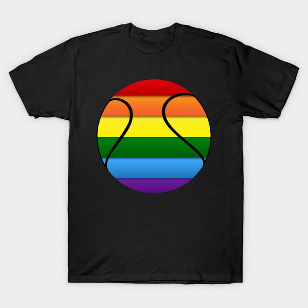 Tennis Gay Pride Lgbt Rainbow Flag T-Shirt by jrgmerschmann